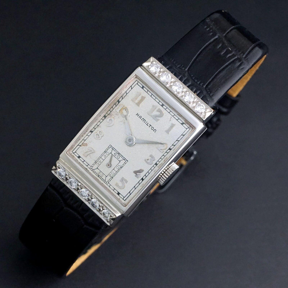 Stunning Hamilton Cambridge Platinum Diamond Man's Watch, Serviced