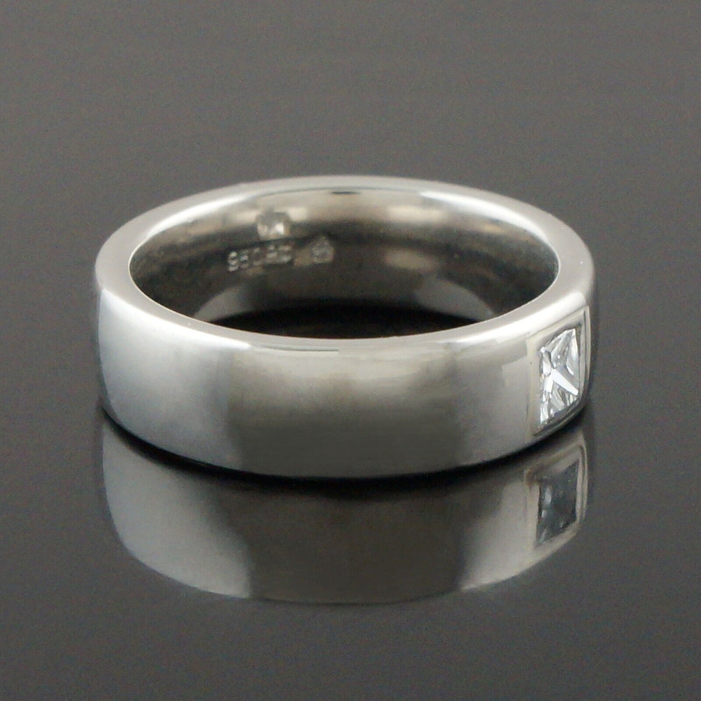 Christian Bauer Platinum & Princess Cut Diamond Comfort Fit Wedding Band, Ring, Olde Towne Jewelers, Santa Rosa CA.