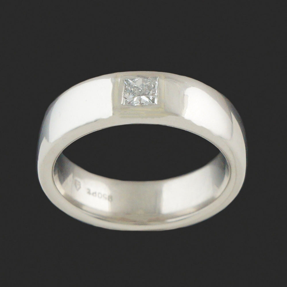 Christian Bauer Platinum & Princess Cut Diamond Comfort Fit Wedding Band, Ring, Olde Towne Jewelers, Santa Rosa CA.