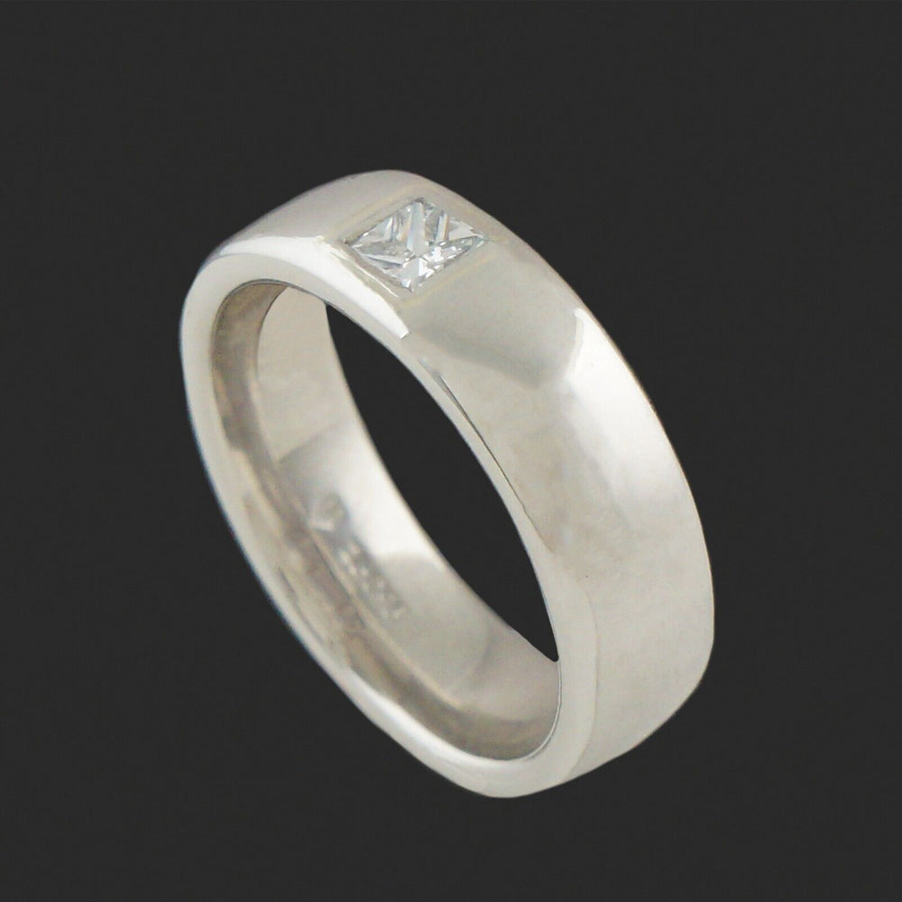 Christian Bauer Platinum & Princess Cut Diamond Comfort Fit Wedding Band, Ring, Olde Towne Jewelers, Santa Rosa CA.