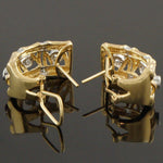 Modernist Solid 18K Yellow Gold & .40 CTW Diamond Bamboo Motif Huggie Earrings, Olde Towne Jewelers, Santa Rosa CA.