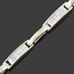 Solid 14K White Gold 2.75 CTW Invisible Set Diamond Bar Link 7" Estate Bracelet, Olde Towne Jewelers, Santa Rosa CA