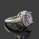 Solid 14K White Gold 6.6 Ct Oval Amethyst .96 CTW Diamond Accent Engagement Ring, Olde Towne Jewelers, Santa Rosa CA.