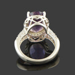 Solid 14K White Gold 6.6 Ct Oval Amethyst .96 CTW Diamond Accent Engagement Ring, Olde Towne Jewelers, Santa Rosa CA.