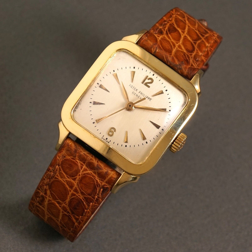 Vintage Patek Philippe 2514 Oversized Square 18K Yellow Gold Mans Watch All Original, lde Towne Jewelers, Santa Rosa CA.