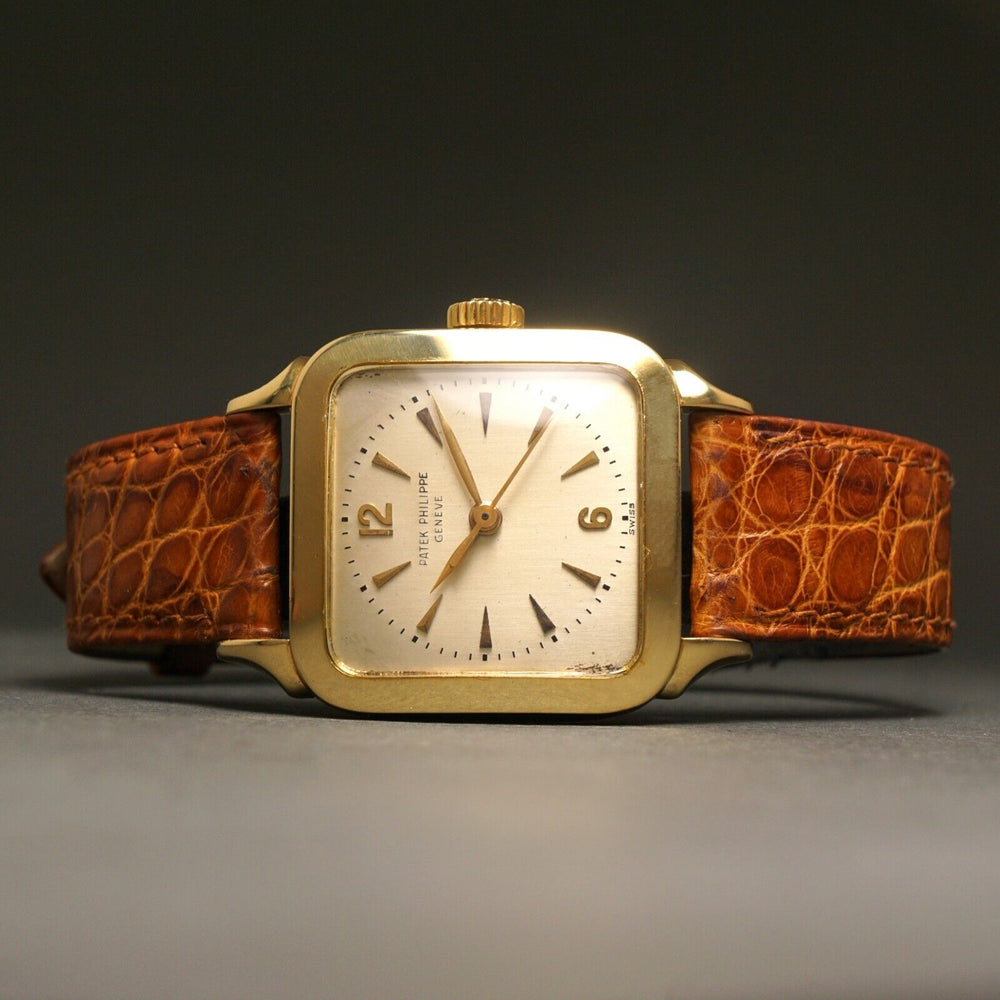 Vintage Patek Philippe 2514 Oversized Square 18K Yellow Gold Mans Watch All Original, lde Towne Jewelers, Santa Rosa CA.