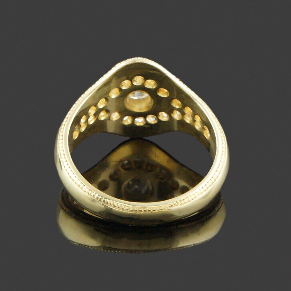 Solid 18K Yellow Gold & 1.34 CTW Diamond Cigar Wedding Band Ring, Olde Towne Jewelers, Santa Rosa CA.