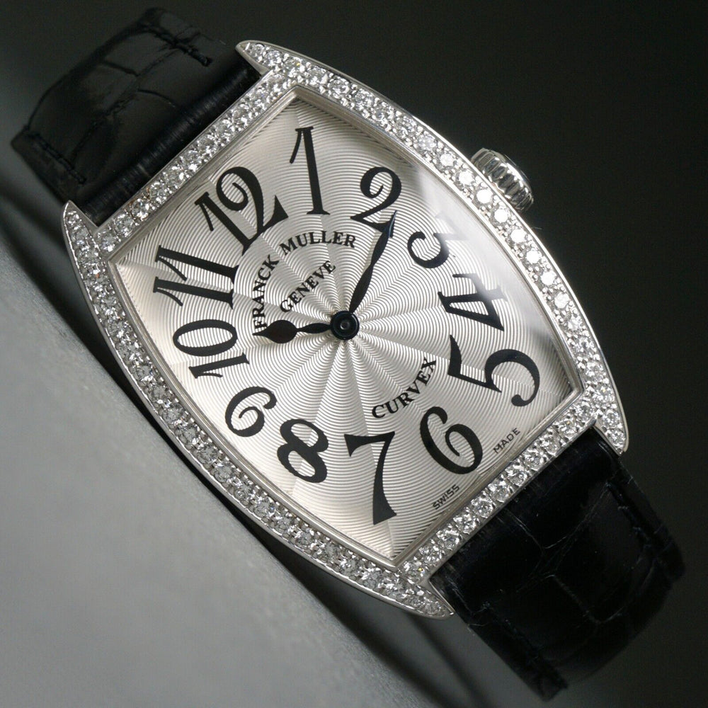 Stunning Franck Muller Cintree Curvex Stainless Steel Diamond Bezel Unisex Watch