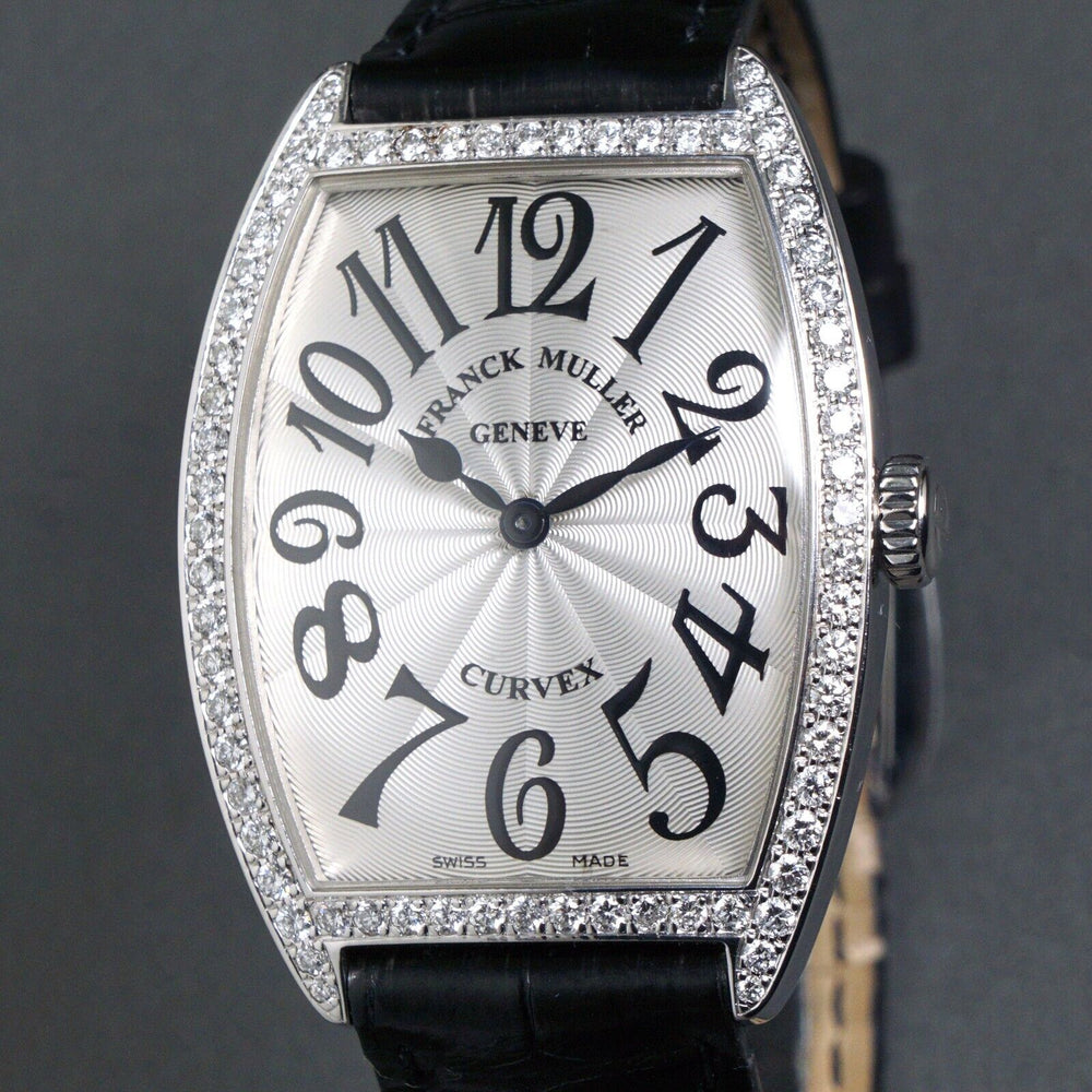 Stunning Franck Muller Cintree Curvex Stainless Steel Diamond Bezel Unisex Watch, Olde Towne Jewelers, Santa Rosa CA.