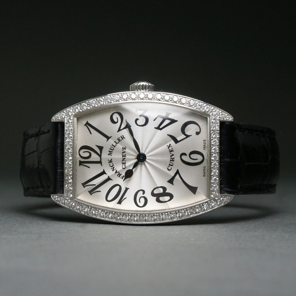 Stunning Franck Muller Cintree Curvex Stainless Steel Diamond Bezel Unisex Watch, Olde Towne Jewelers, Santa Rosa CA.
