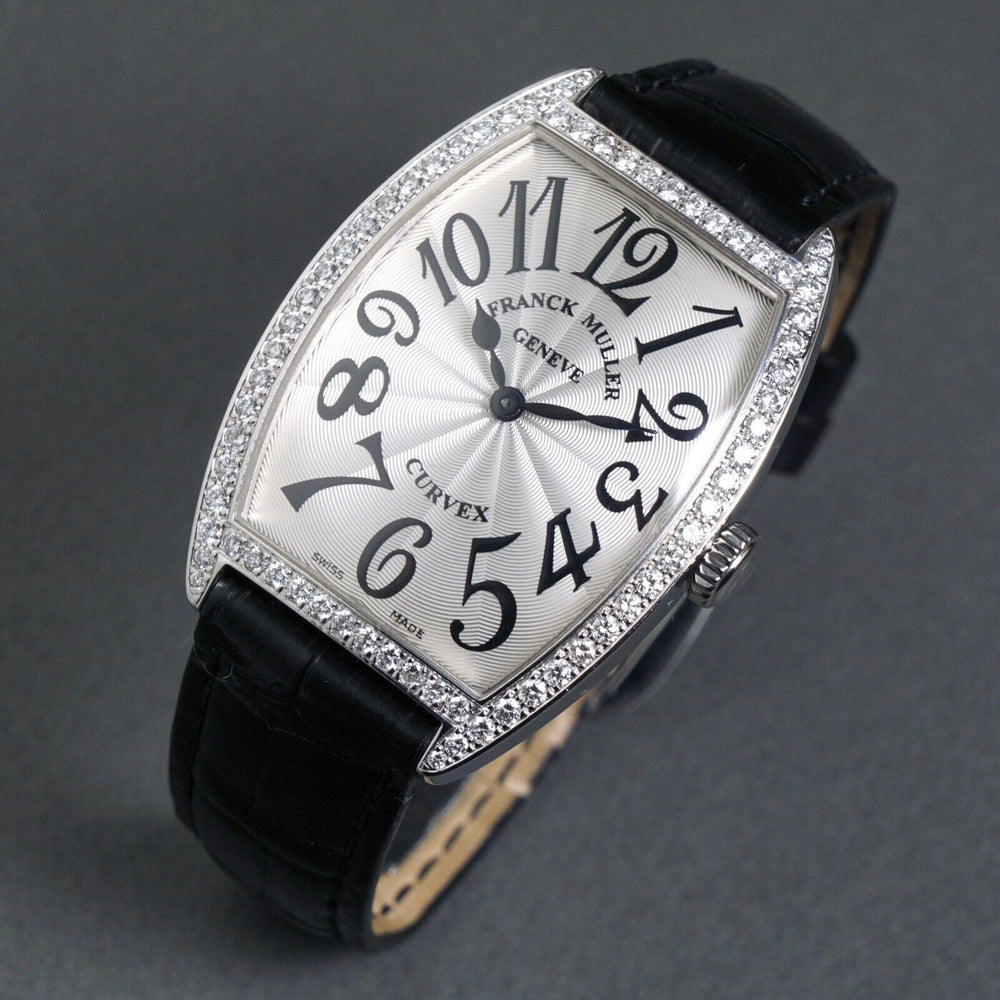 Stunning Franck Muller Cintree Curvex Stainless Steel Diamond Bezel Unisex Watch, Olde Towne Jewelers, Santa Rosa CA.