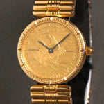 Stunning Solid 18K Yellow Corum $5 Gold Coin Woman's Watch, Excellent Condt, 64g, Olde Towne Jewelers, Santa Rosa CA.