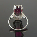 Art Deco Solid 14K White Gold Filigree & Bi-Color Tourmaline Estate Ring, Olde Towne Jewelers, Santa Rosa CA.