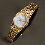 Universal Geneve Solid 14K Yellow Gold & Opal Dial Woman's Bracelet Watch, Olde Towne Jewelers, Santa Rosa CA.