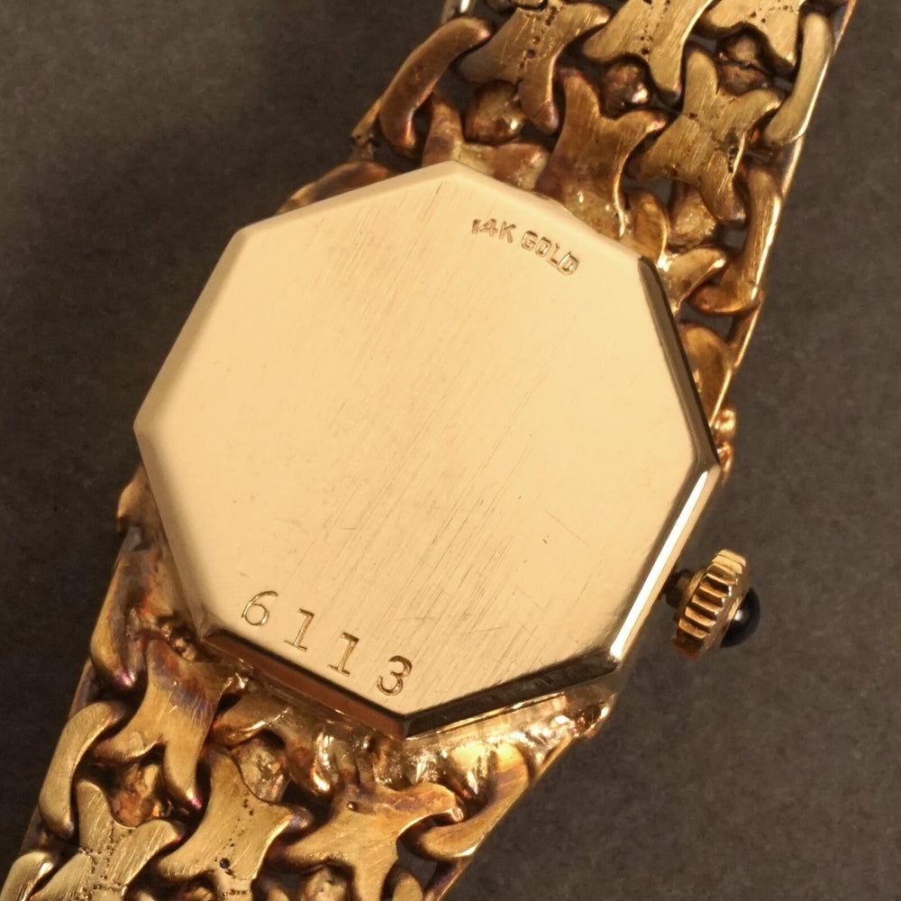 Universal Geneve Solid 14K Yellow Gold & Opal Dial Woman's Bracelet Watch, Olde Towne Jewelers, Santa Rosa CA.