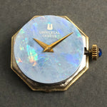 Universal Geneve Solid 14K Yellow Gold & Opal Dial Woman's Bracelet Watch, Olde Towne Jewelers, Santa Rosa CA.