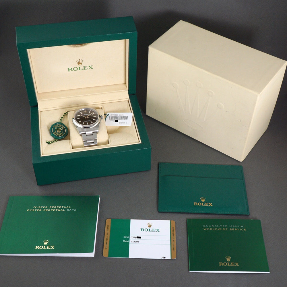Stunning 2022 Rolex 114300 Stainless Steel 39mm Non Date Watch MINT Box & Papers, Olde Towne Jewelers, Santa Rosa CA.