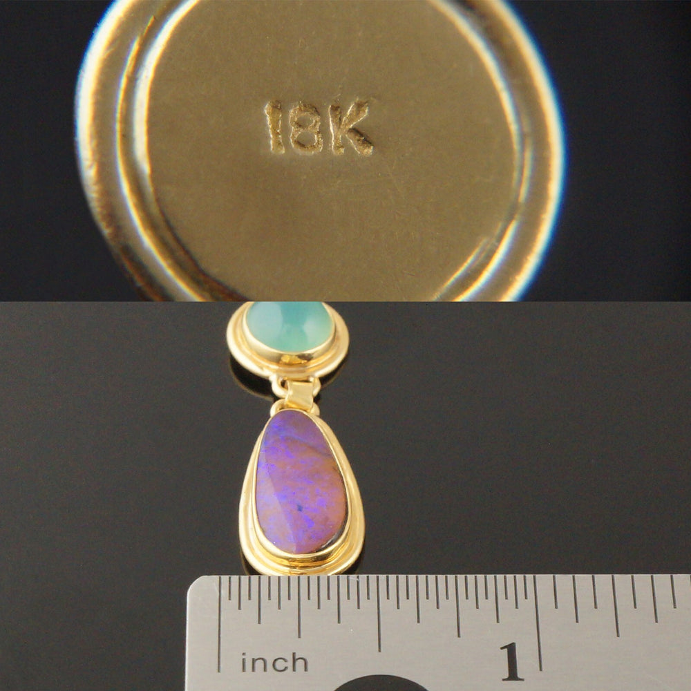 Solid 18K Gold Bezel Set Multi Color Gemstone Cabochon Link Estate Bracelet, Olde Towne Jewelers, Santa Rosa CA.