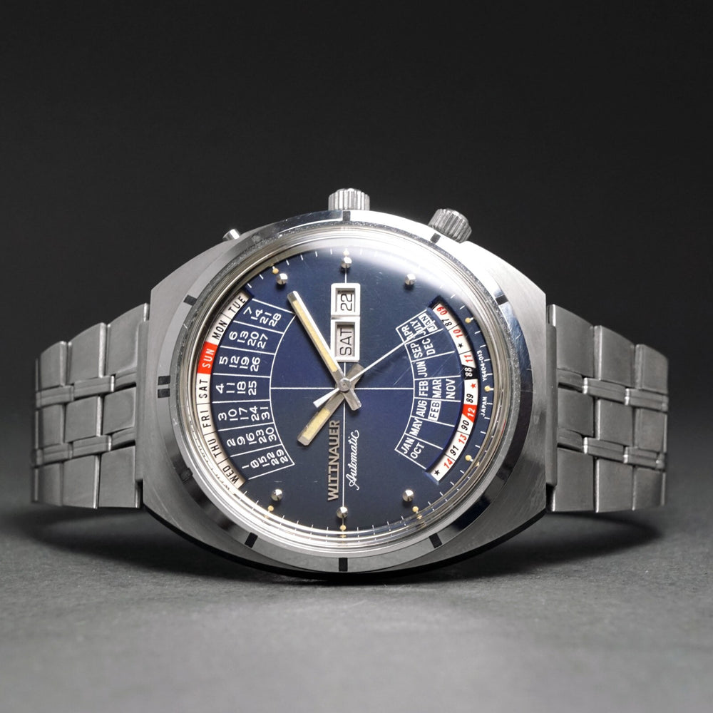 Stunning Wittnauer 2000 Automatic Stainless Steel Mans Watch Box, Papers, Olde Towne Jewelers, Santa Rosa CA.