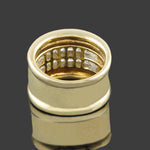Wide Heavy Solid 18K Gold & Two Row 1.28 CTW Princess Diamond Cigar Band Ring, Olde Towne Jewelers, Santa Rosa CA.
