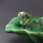 Stunning 1920's Weller Coppertone Frog Pond Lily Pad Pottery Bowl Rare Unsigned, Olde Towne Jewelers, Santa Rosa CA.