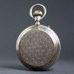 Oversize Girod Fontenaz 800 Silver Hunter Case Pocket Watch Fancy Case & Dial
