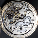 Oversize Girod Fontenaz 800 Silver Hunter Case Pocket Watch Fancy Case & Dial, Olde Towne Jewelers, Santa Rosa CA.