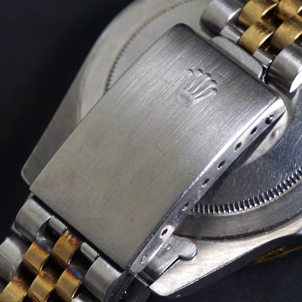 Stunning 1982 Rolex 16753 GMT Master Gold & Steel 40mm Watch Black Dial, Jubilee, Olde Towne Jewelers, Santa Rosa CA.