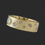 Solid 18K Yellow Gold, Flush Set .74 CTW OMC Diamond 6.0MM Wedding Band, Olde Towne Jewelers, Santa Rosa CA.