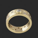 Solid 18K Yellow Gold, Flush Set .74 CTW OMC Diamond 6.0MM Wedding Band, Olde Towne Jewelers, Santa Rosa CA.