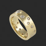 Solid 18K Yellow Gold, Flush Set .74 CTW OMC Diamond 6.0MM Wedding Band, Olde Towne Jewelers, Santa Rosa CA.