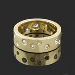 Solid 18K Yellow Gold, Flush Set .74 CTW OMC Diamond 6.0MM Wedding Band, Olde Towne Jewelers, Santa Rosa CA.