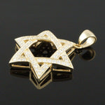 Large Solid 14K Yellow Gold & Pavé Diamond Star Of David Estate Pendant, Olde Towne Jewelers, Santa Rosa CA.