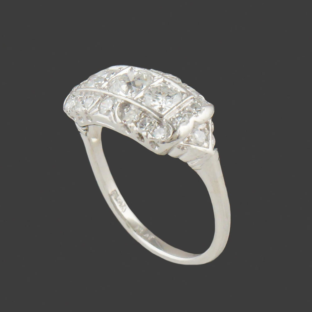 Art Deco Platinum 1.50 CTW Three Row OEC Diamond Wedding Band, Anniversary Ring, Olde Towne Jewelers, Santa Rosa CA.