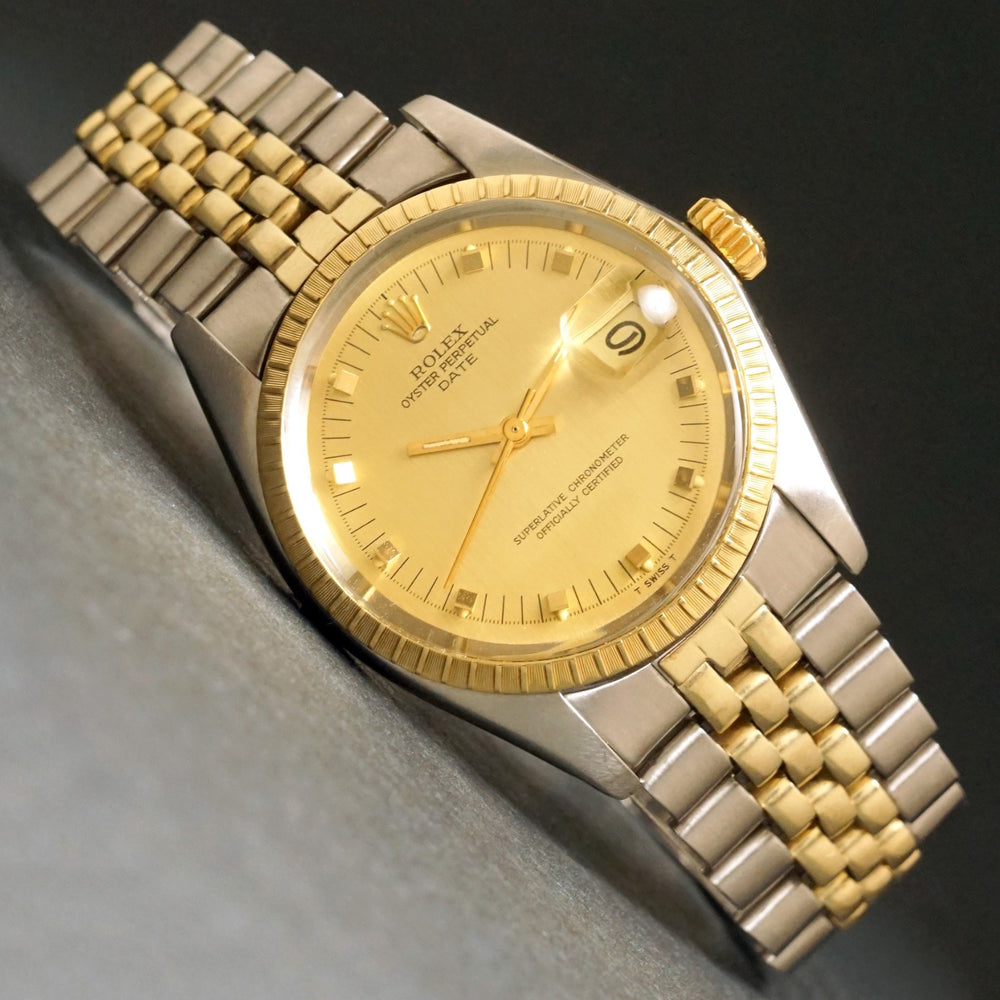 Stunning 1978 Rolex 1505 Date Yellow Gold & Stainless Steel 34mm Watch Excellent