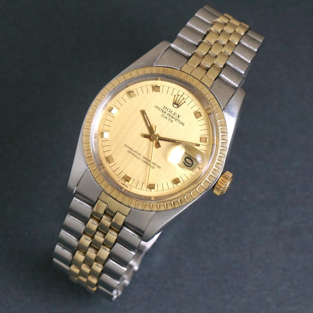 Stunning 1978 Rolex 1505 Date Yellow Gold & Stainless Steel 34mm Watch Excellent, Oldetowne Jewelers, Santa Rosa CA.