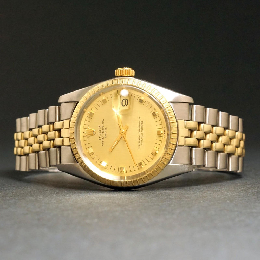 Stunning 1978 Rolex 1505 Date Yellow Gold & Stainless Steel 34mm Watch Excellent, Oldetowne Jewelers, Santa Rosa CA.