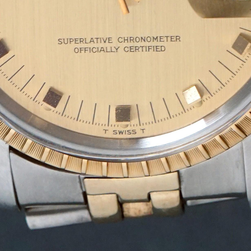 Stunning 1978 Rolex 1505 Date Yellow Gold & Stainless Steel 34mm Watch Excellent, Oldetowne Jewelers, Santa Rosa CA.