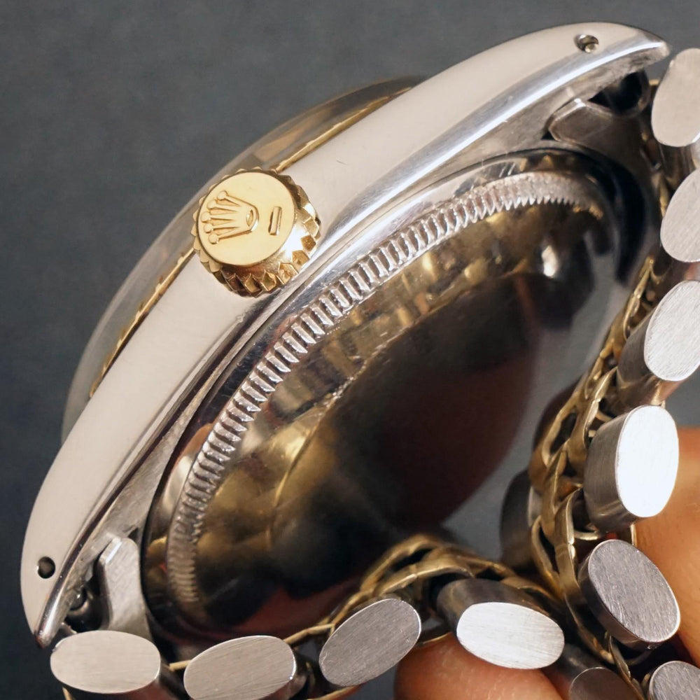 Stunning 1978 Rolex 1505 Date Yellow Gold & Stainless Steel 34mm Watch Excellent, Oldetowne Jewelers, Santa Rosa CA.