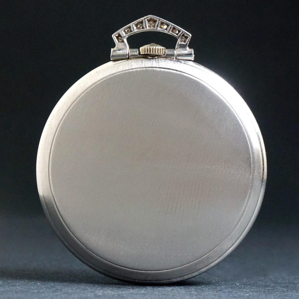 Stunning 1920s Longines Platinum & Diamond Art Deco Pocket Watch, Excellent Cond, Olde Towne Jewelers, Santa Rosa CA.