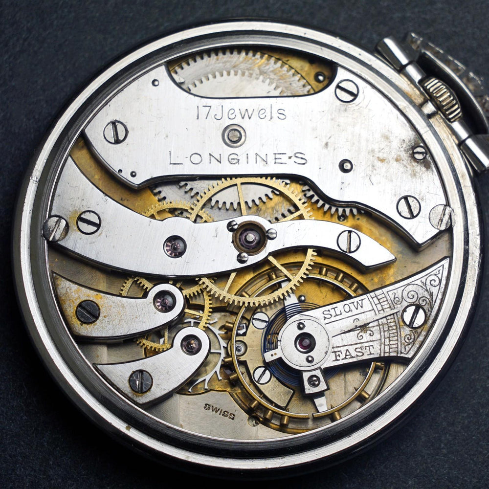 Stunning 1920s Longines Platinum & Diamond Art Deco Pocket Watch, Excellent Cond, Olde Towne Jewelers, Santa Rosa CA.