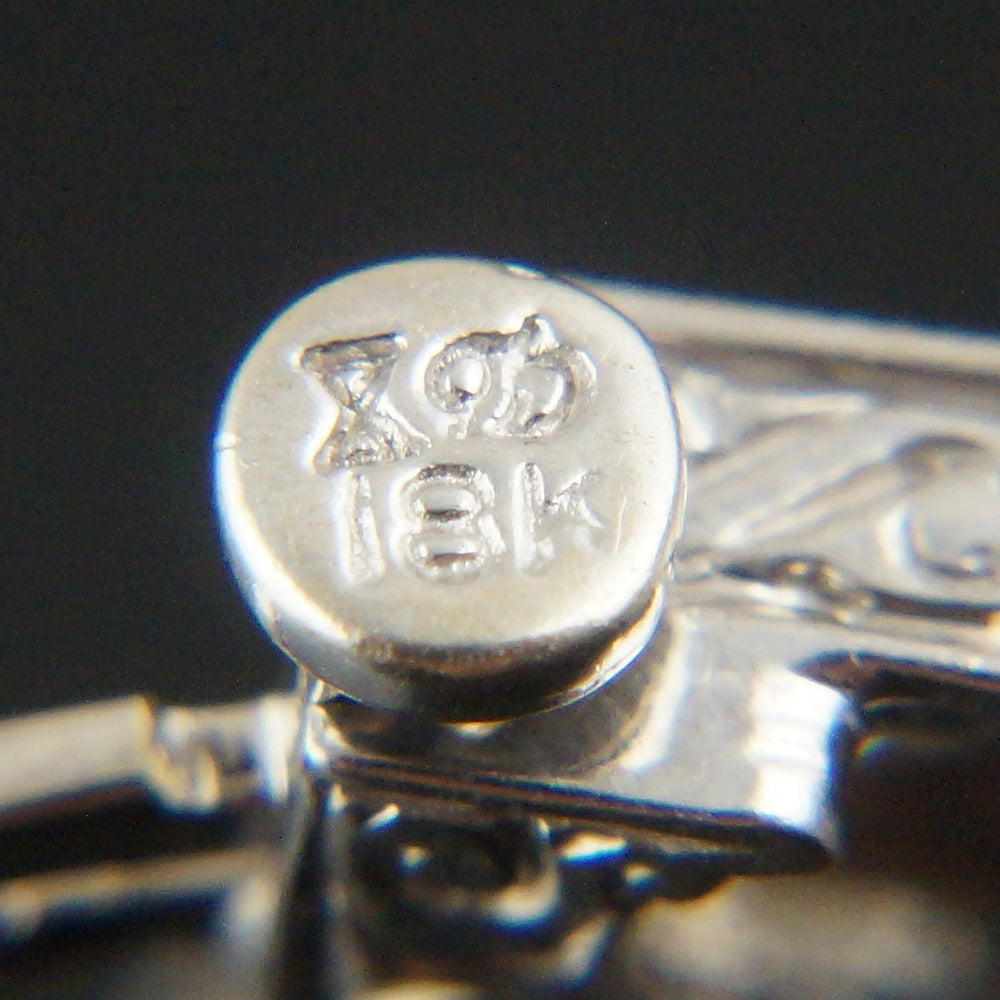 Art Deco Style Engraved Solid 18K White Gold Diamond Link 6.5" Tennis Bracelet, Olde Towne Jewelers, Santa Rosa CA.