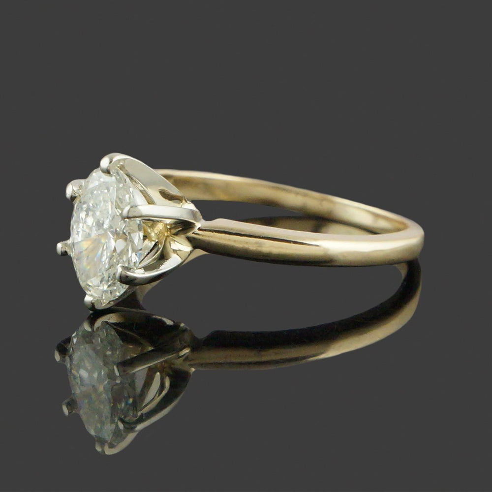Solid 14K Yellow Gold & 1.20 Ct Oval Cut Diamond Solitaire Engagement Ring, Olde Towne Jewelers, Santa Rosa CA.
