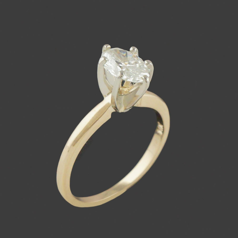 Solid 14K Yellow Gold & 1.20 Ct Oval Cut Diamond Solitaire Engagement Ring, Olde Towne Jewelers, Santa Rosa CA.