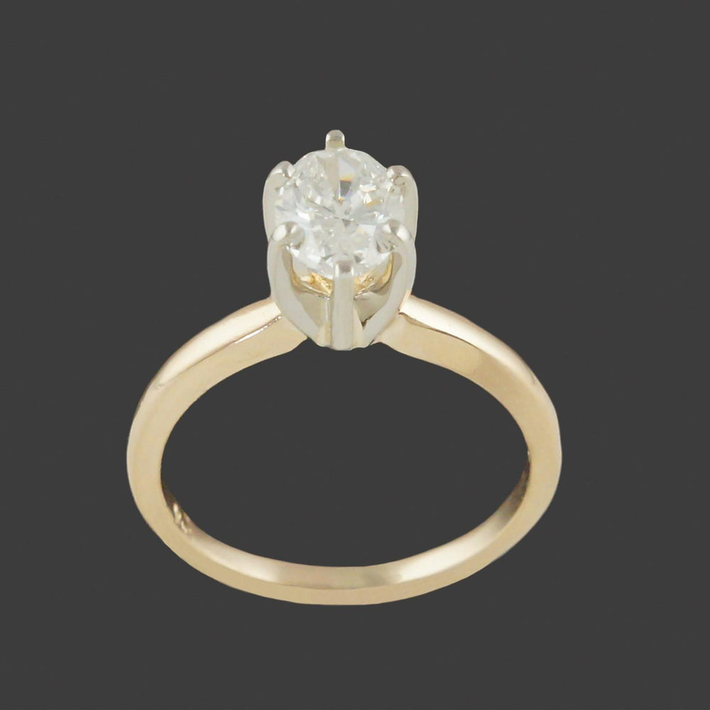 Solid 14K Yellow Gold & 1.20 Ct Oval Cut Diamond Solitaire Engagement Ring, Olde Towne Jewelers, Santa Rosa CA.