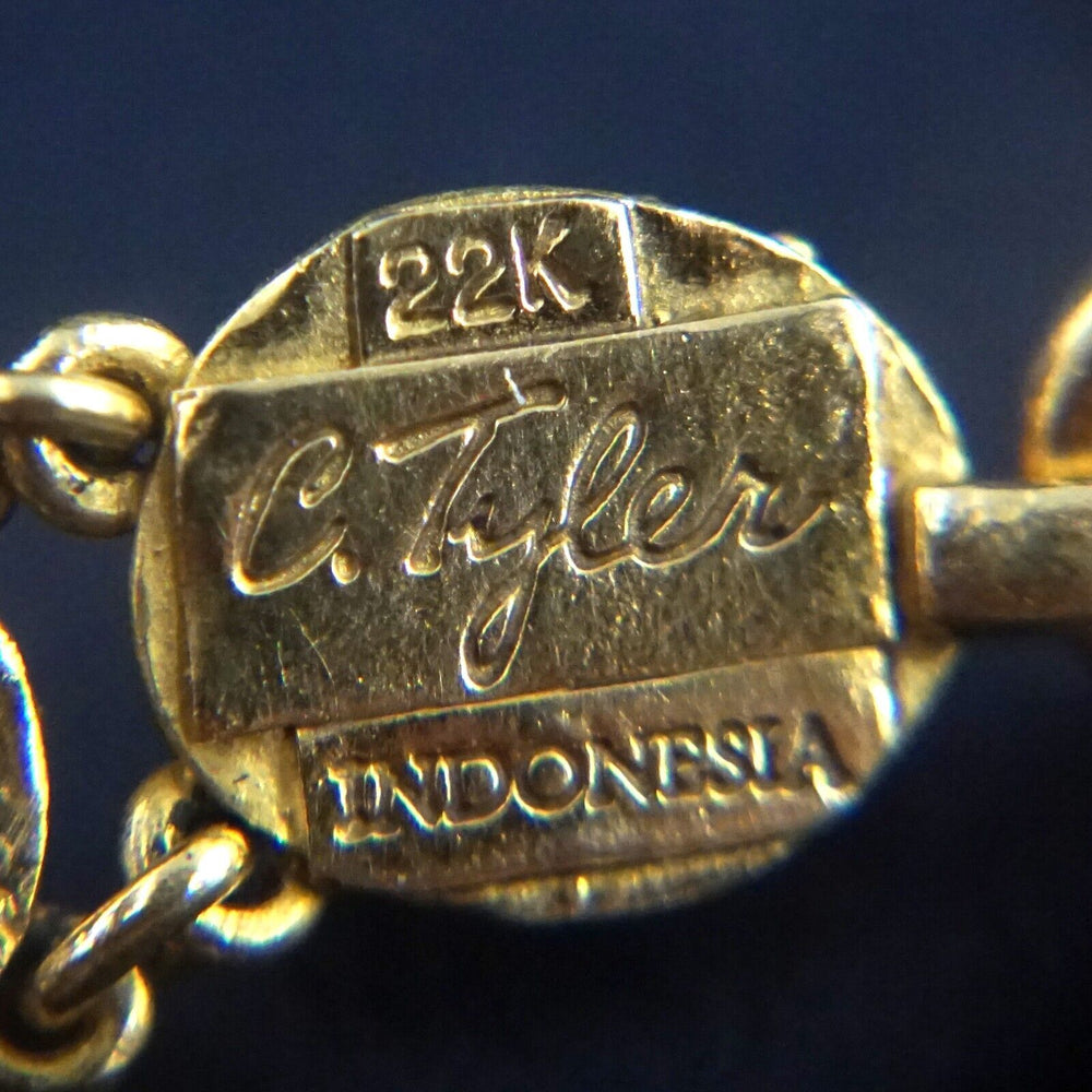 Amazing Carolyn Tyler 22K Gold Crystal Opal & Pearl Fishnet Bib Necklace, Olde Towne Jewelers, Santa Rosa CA.