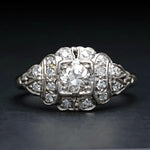 Antique Art Deco Platinum & .62 CTW OEC Diamond Wedding Band, Engagement Ring