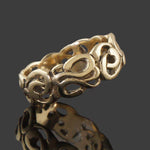 Woven Swirled Solid 14K Yellow Gold Filigree 8.0mm Wedding Band, Estate Ring, Olde Towne Jewelers, Santa Rosa CA.