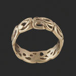 Woven Swirled Solid 14K Yellow Gold Filigree 8.0mm Wedding Band, Estate Ring, Olde Towne Jewelers, Santa Rosa CA.