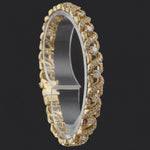 Solid 18K Yellow Gold 4.75 CTW Diamond Studded Curb Link  7" Estate Bracelet, Olde Towne Jewelers, Santa Rosa CA.